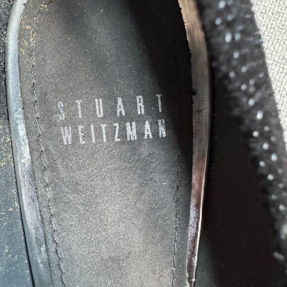 Stuart Weitzman Textured Kenna Black Leather Pump Classic Mature Women's 8.5 - Picture 11 of 12